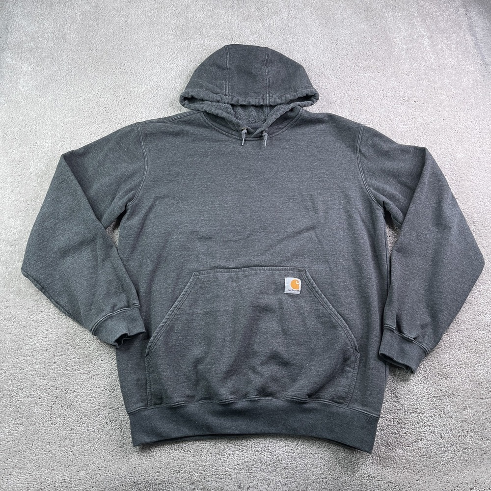 Carhartt Hoodie Mens‎ Medium Grey Midweight Workwear Hooded Sweatshirt K121